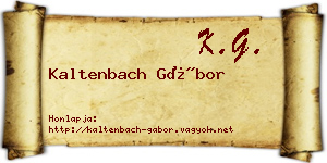Kaltenbach Gábor névjegykártya